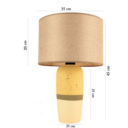 Candeeiro de mesa RAMZES 1xE27/40W/230V bege/amarelo