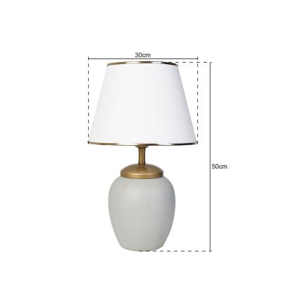 Candeeiro de mesa RAMZES 1xE27/40W/230V branco/cinzento