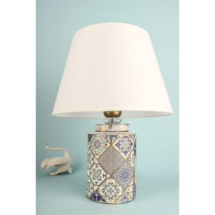 Candeeiro de mesa RAMZES 1xE27/40W/230V branco/cinzento