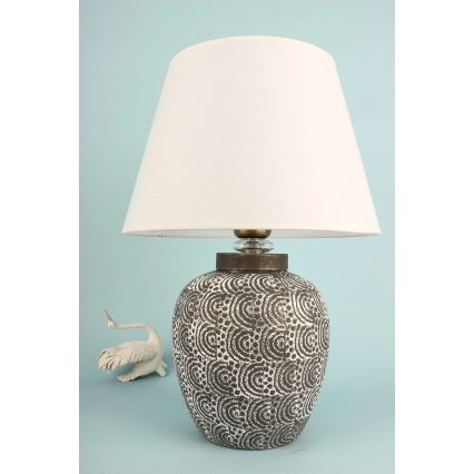 Candeeiro de mesa RAMZES 1xE27/40W/230V branco/cinzento