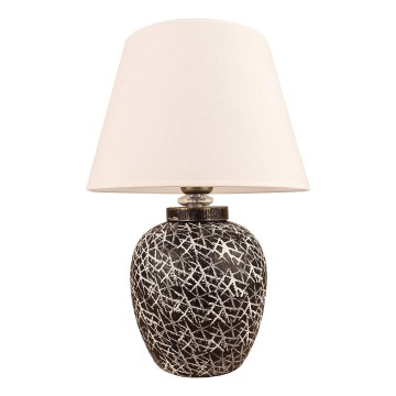 Candeeiro de mesa RAMZES 1xE27/40W/230V branco/preto