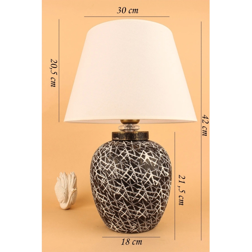 Candeeiro de mesa RAMZES 1xE27/40W/230V branco/preto