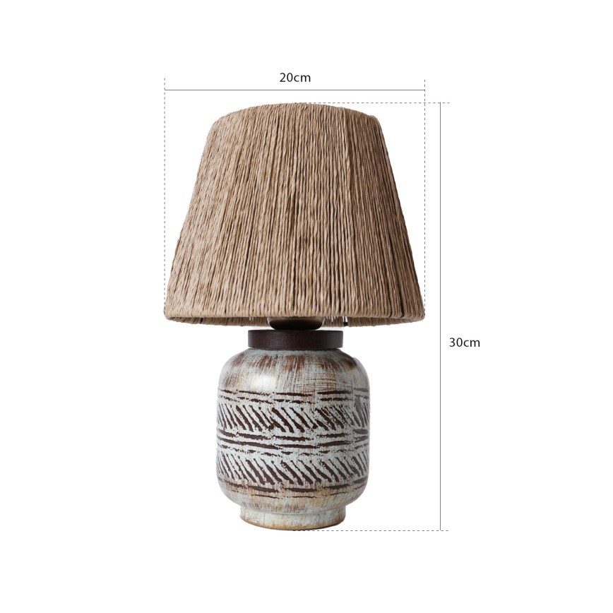 Candeeiro de mesa RAMZES 1xE27/40W/230V castanho