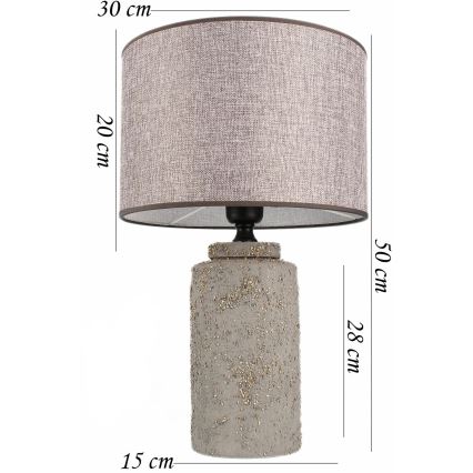 Candeeiro de mesa RAMZES 1xE27/40W/230V cinzento