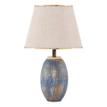 Candeeiro de mesa RAMZES 1xE27/40W/230V creme/azul