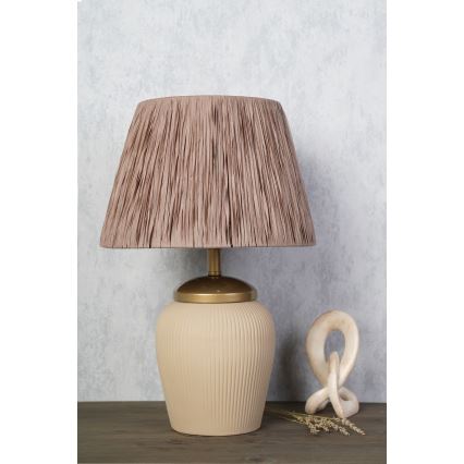 Candeeiro de mesa RAMZES 1xE27/40W/230V creme/castanho