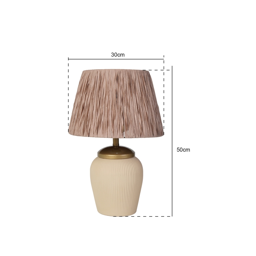 Candeeiro de mesa RAMZES 1xE27/40W/230V creme/castanho