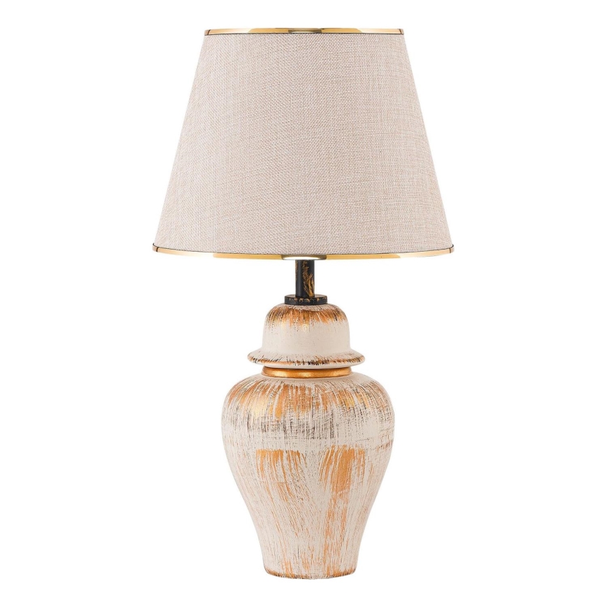 Candeeiro de mesa RAMZES 1xE27/40W/230V creme/dourado