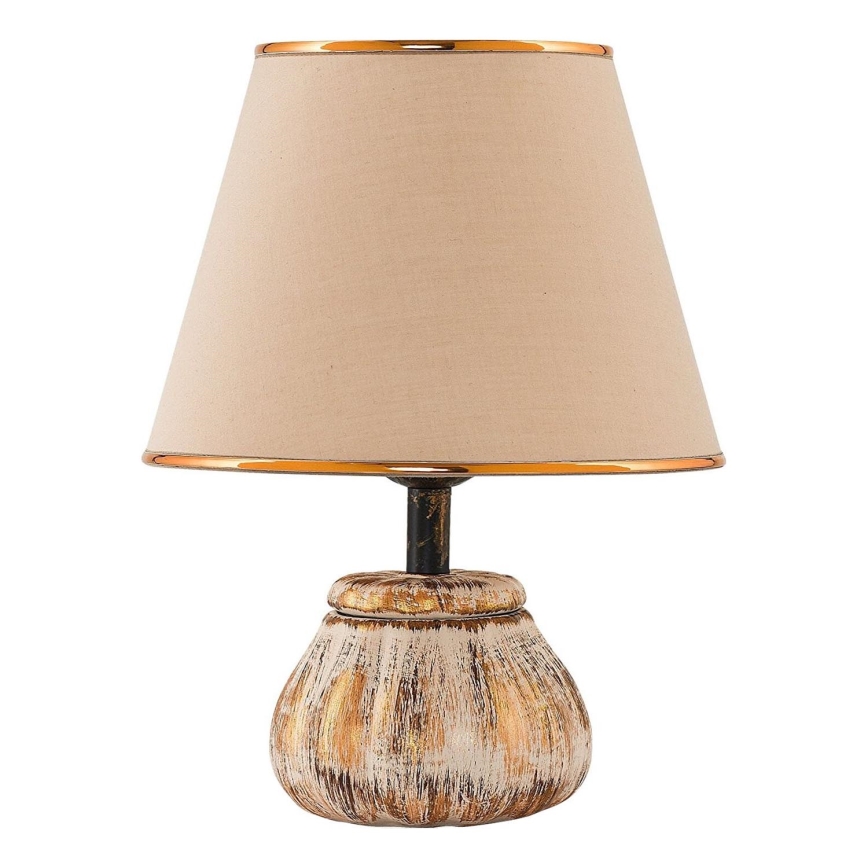 Candeeiro de mesa RAMZES 1xE27/40W/230V creme/dourado