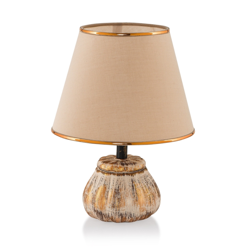 Candeeiro de mesa RAMZES 1xE27/40W/230V creme/dourado