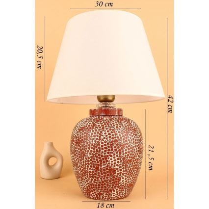 Candeeiro de mesa RAMZES 1xE27/40W/230V creme/vermelho