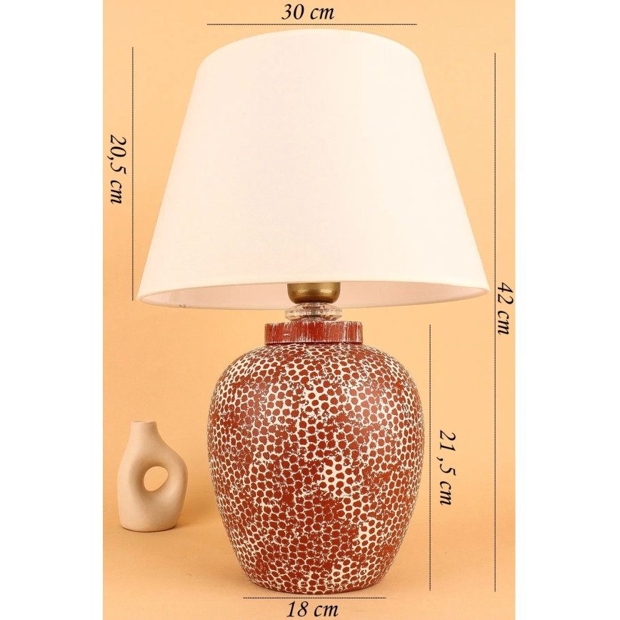 Candeeiro de mesa RAMZES 1xE27/40W/230V creme/vermelho