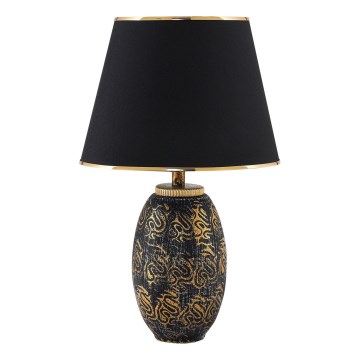 Candeeiro de mesa RAMZES 1xE27/40W/230V preto/dourado