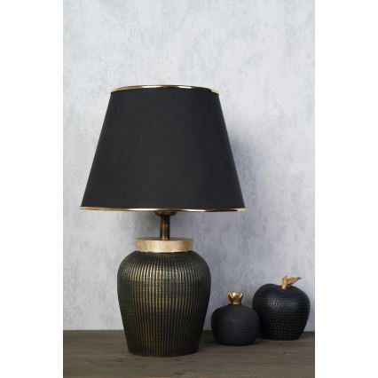 Candeeiro de mesa RAMZES 1xE27/40W/230V preto/dourado