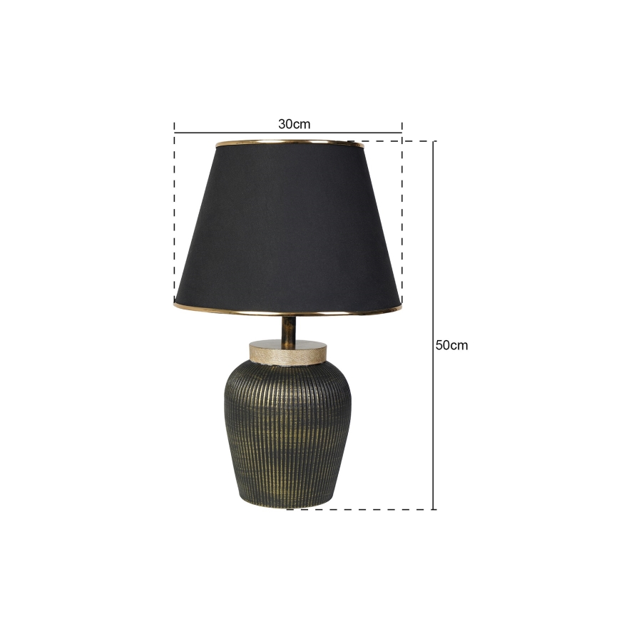 Candeeiro de mesa RAMZES 1xE27/40W/230V preto/dourado