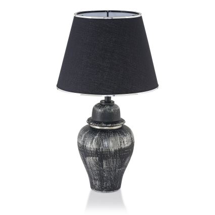 Candeeiro de mesa RAMZES 1xE27/40W/230V preto/prateado