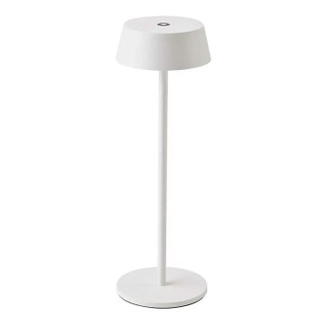 Candeeiro de mesa recarregável e táctil exterior LED com regulação LED/2W/5V 4400 mAh IP54 branco