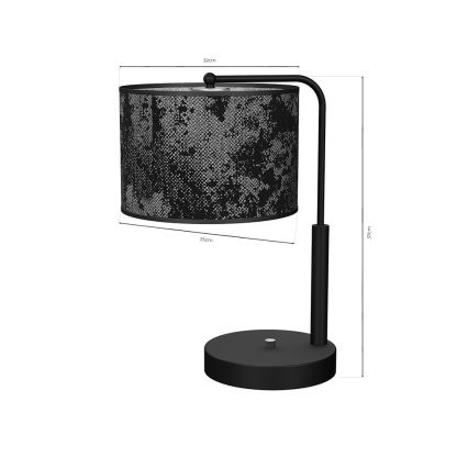 Candeeiro de mesa SATINO 1xE27/60W/230V preto/cinzento