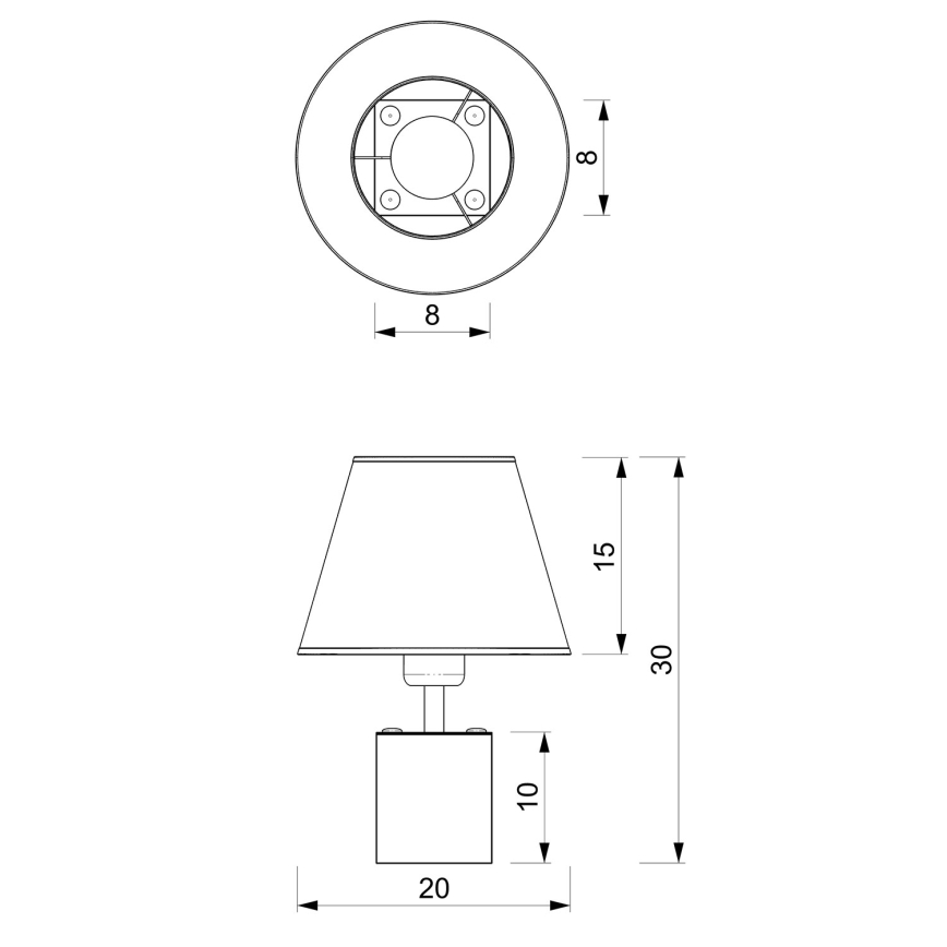 Candeeiro de mesa SODER 1xE27/60W/230V