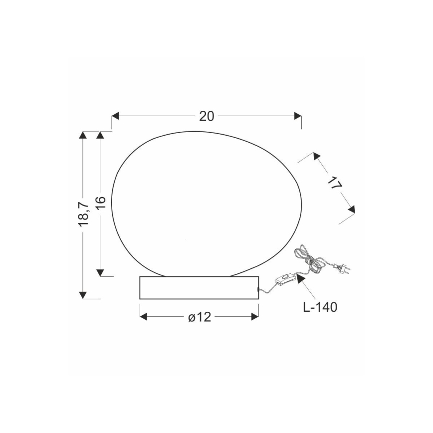 Candeeiro de mesa STONES 1xE27/40W/230V