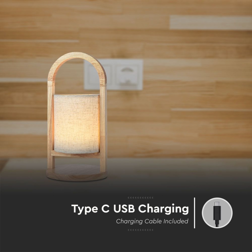 Candeeiro de mesa tácil LED com regulação LED/1,5W/5V 3000K 1800mAh bege