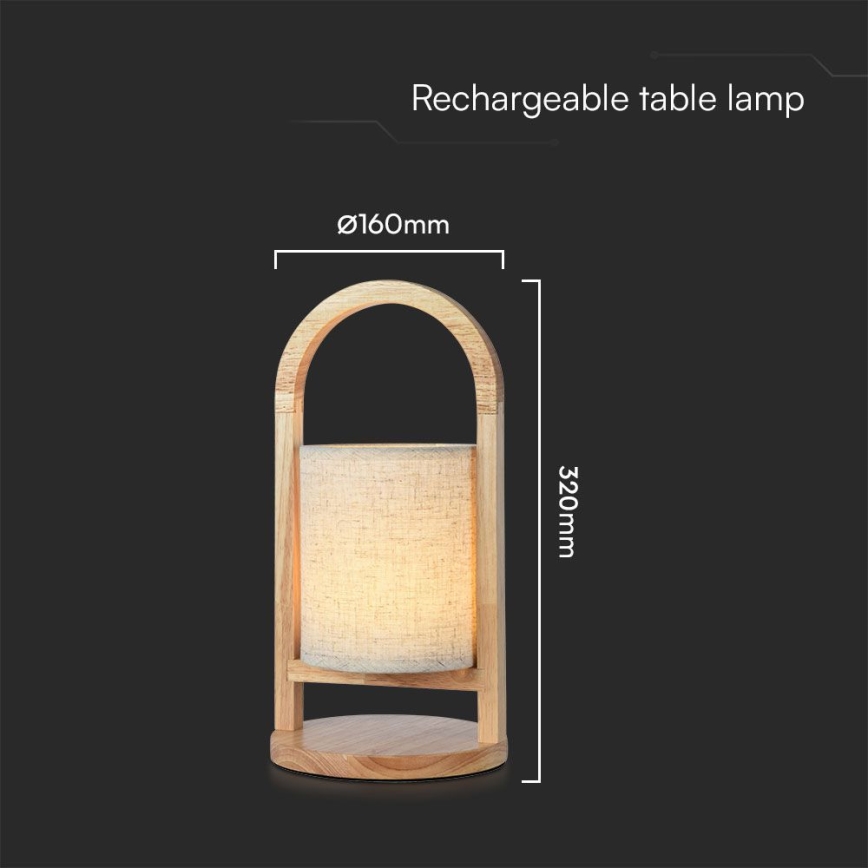 Candeeiro de mesa tácil LED com regulação LED/1,5W/5V 3000K 1800mAh bege