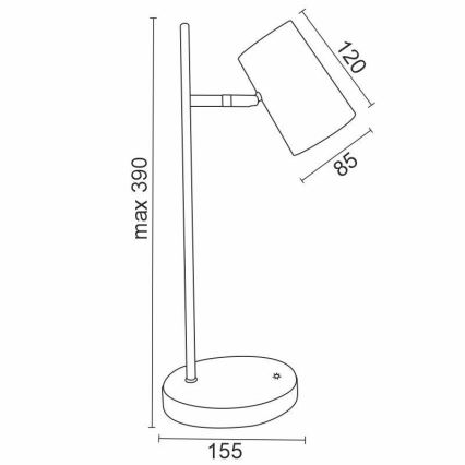 Candeeiro de mesa táctil LED com regulação ALICE LED/5W/230V branco