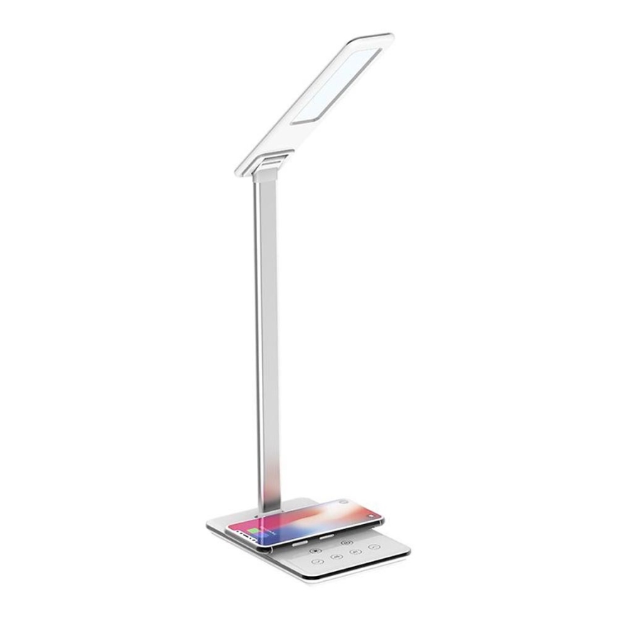 Candeeiro de mesa táctil LED com regulação e carregamento sem fios JOY LED/6W/230V+USB branco