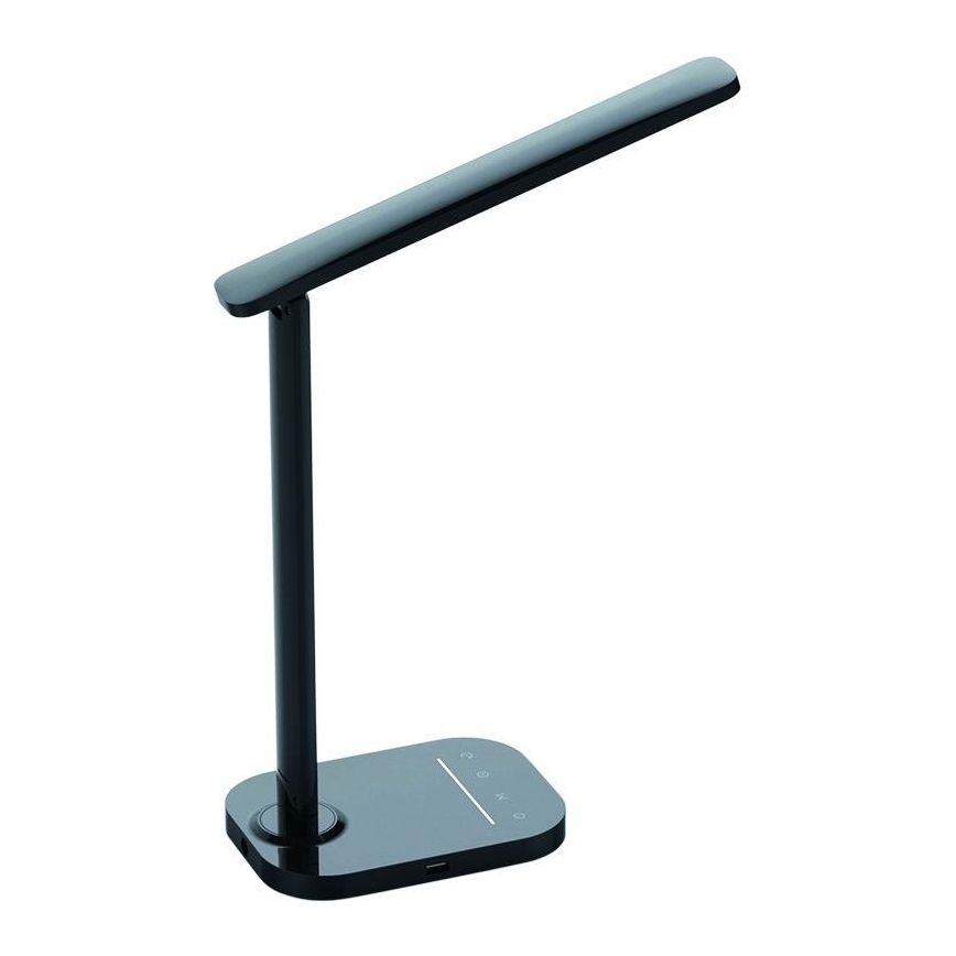Candeeiro de mesa táctil LED com regulação e conector USB KIARA LED/7W/230V preto