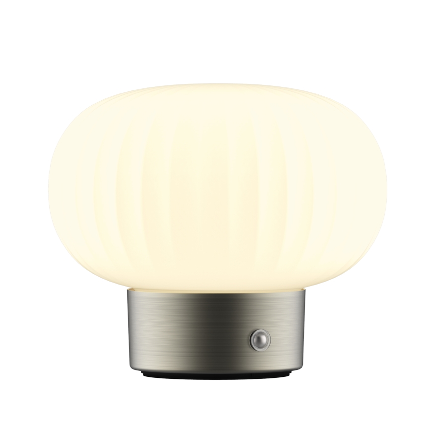 Candeeiro de mesa táctil LED com regulação LATTE LED/1,8W/5V USB 2000 mAh cromado mate/branco