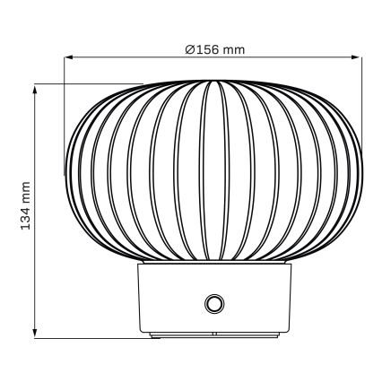 Candeeiro de mesa táctil LED com regulação LATTE LED/1,8W/5V USB 2000 mAh cromado mate/branco