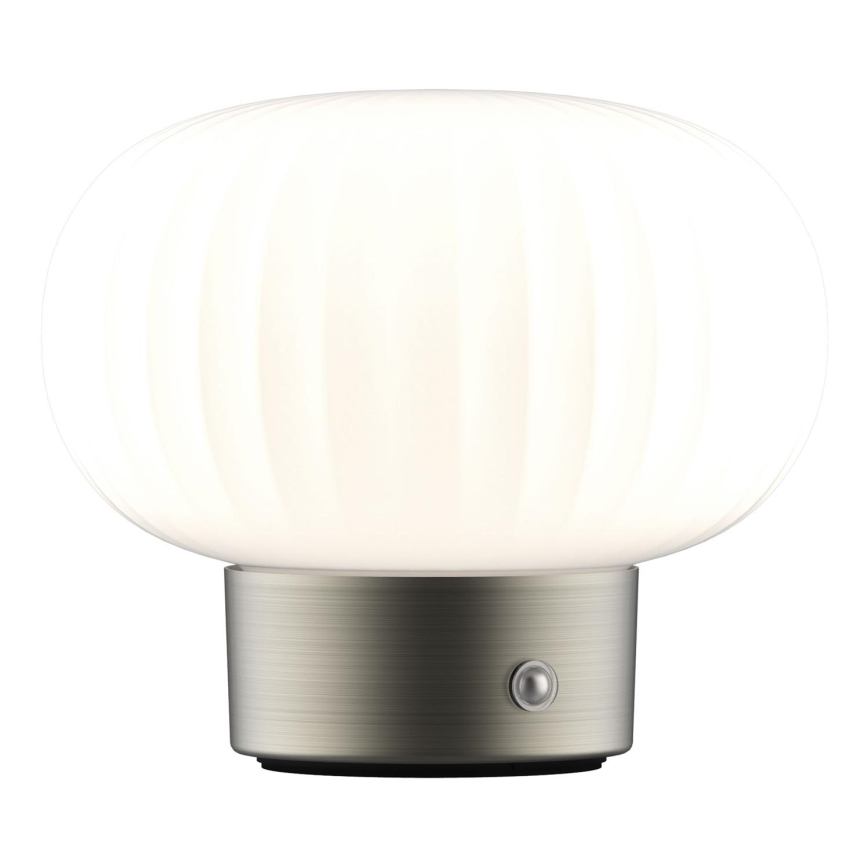 Candeeiro de mesa táctil LED com regulação LATTE LED/1,8W/5V USB 2000 mAh cromado mate/branco