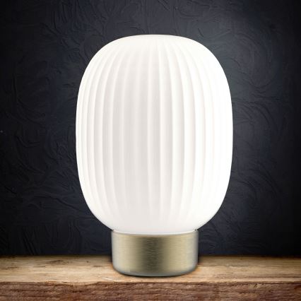 Candeeiro de mesa táctil LED com regulação LATTE LED/1,8W/5V USB 2000 mAh dourado/branco