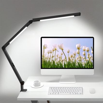 Candeeiro de mesa táctil LED com regulação LED/12W/230V 3000/4000/5000/6500K CRI 92 preto