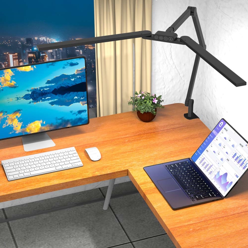 Candeeiro de mesa táctil LED com regulação LED/24W/230V 3000-6500K CRI 92 preto