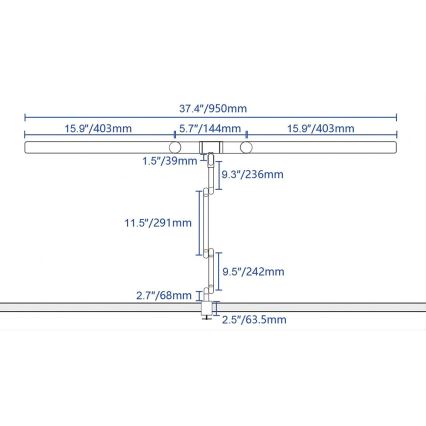 Candeeiro de mesa táctil LED com regulação LED/24W/230V 3000-6500K CRI 92 preto
