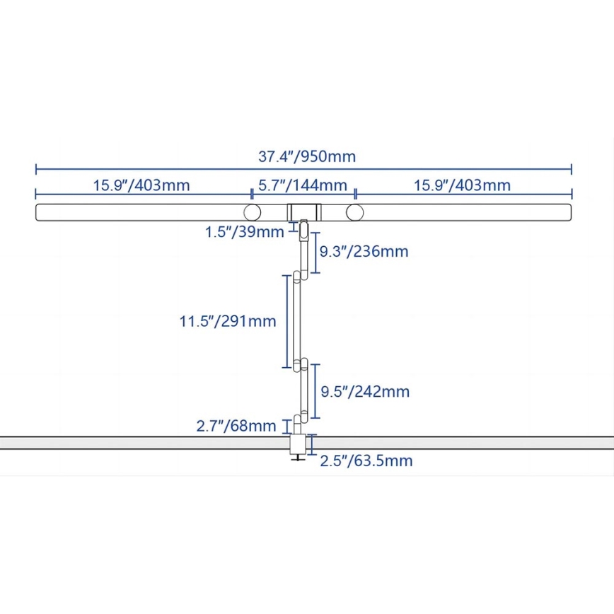 Candeeiro de mesa táctil LED com regulação LED/24W/230V 3000-6500K CRI 92 preto