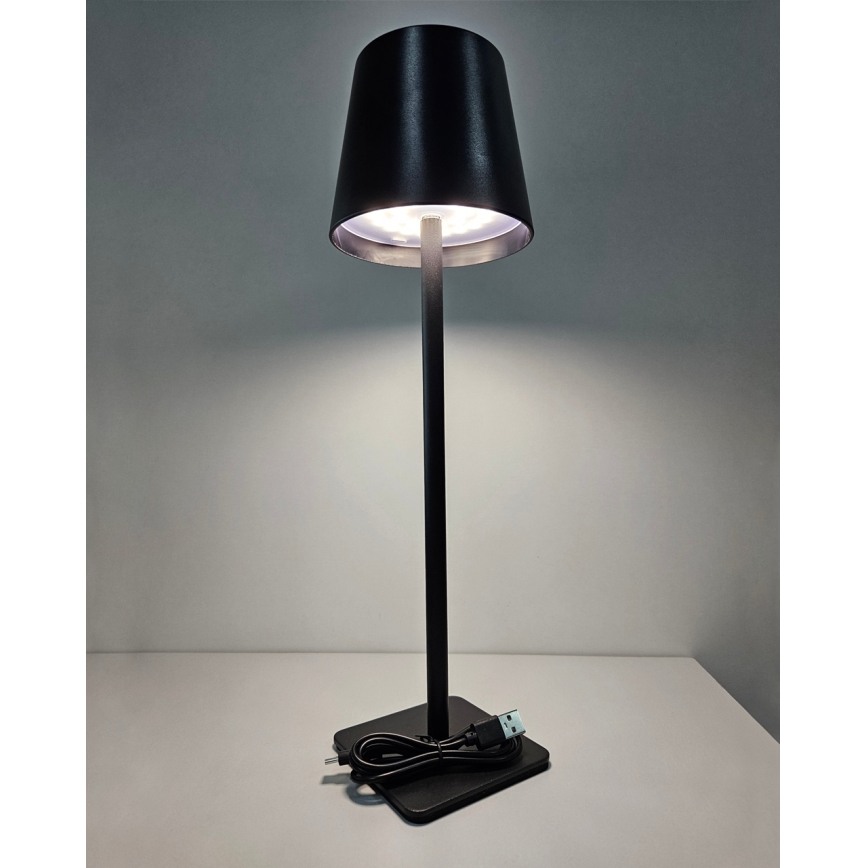 Candeeiro de mesa táctil LED com regulação LED/5W/5V USB 1200 mAh preto