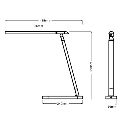 Candeeiro de mesa táctil LED com regulação MADERA LED/7W/230V USB branco