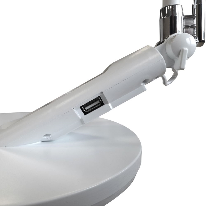Candeeiro de mesa táctil LED com regulação OPTIMUM LED/7W/230V USB 3000/4000/6000K branco