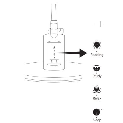 Candeeiro de mesa táctil LED com regulação OPTIMUM LED/7W/230V USB 3000/4000/6000K branco
