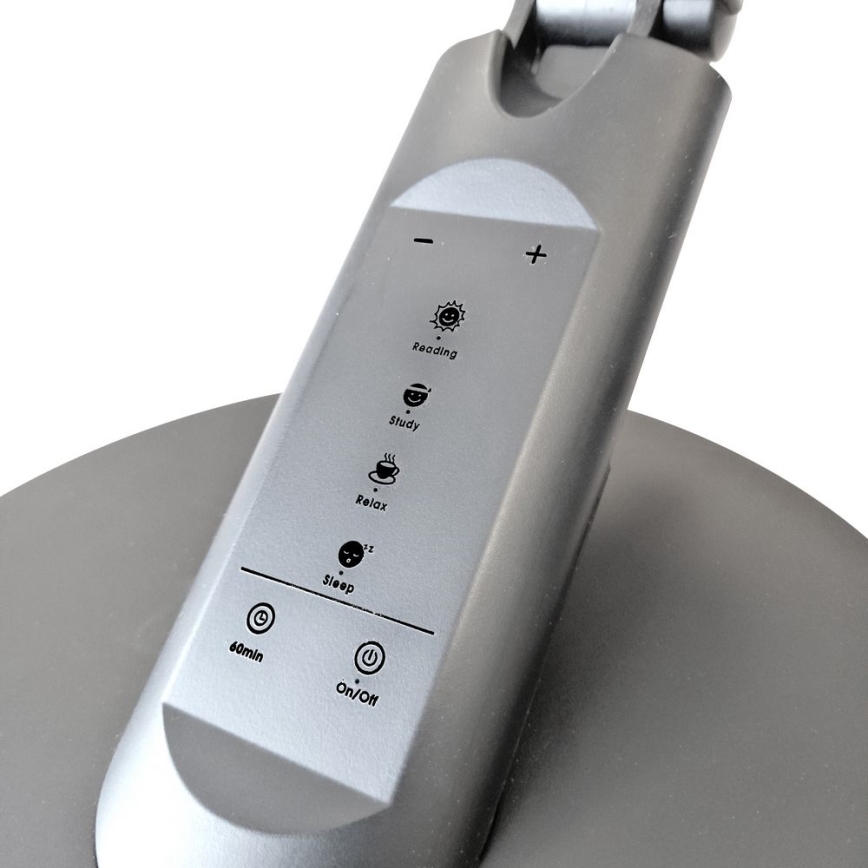 Candeeiro de mesa táctil LED com regulação OPTIMUM LED/7W/230V USB 3000/4000/6000K prateado