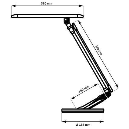 Candeeiro de mesa táctil LED com regulação OPTIMUM LED/7W/230V USB 3000/4000/6000K prateado