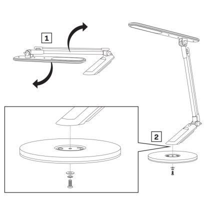 Candeeiro de mesa táctil LED com regulação OPTIMUM LED/7W/230V USB 3000/4000/6000K prateado