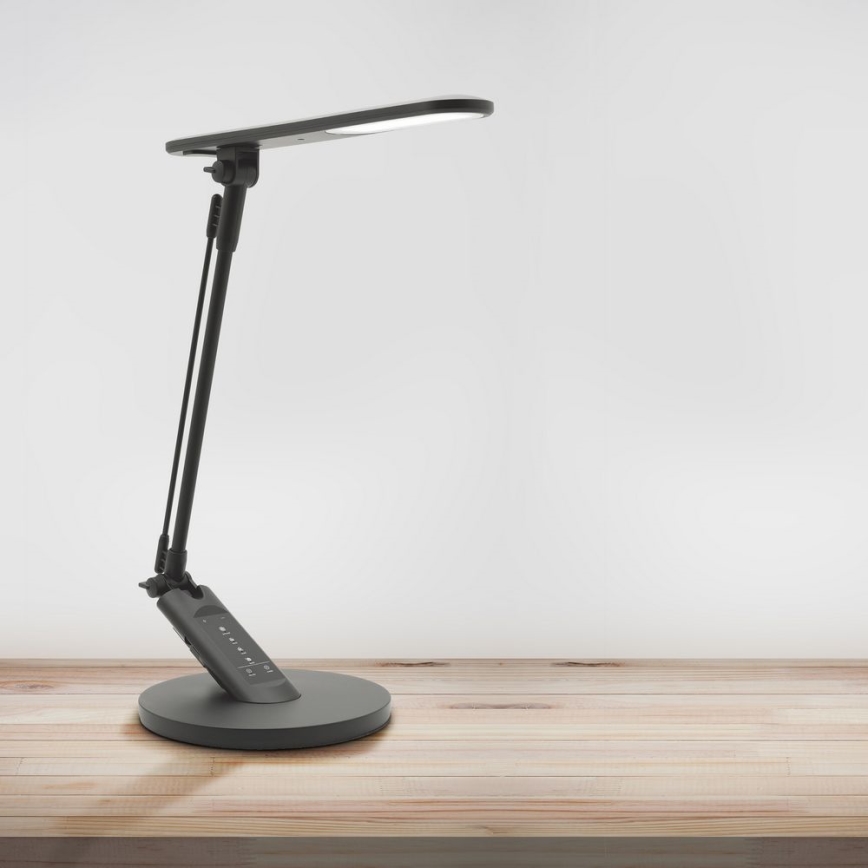Candeeiro de mesa táctil LED com regulação OPTIMUM LED/7W/230V USB 3000/4000/6000K preto