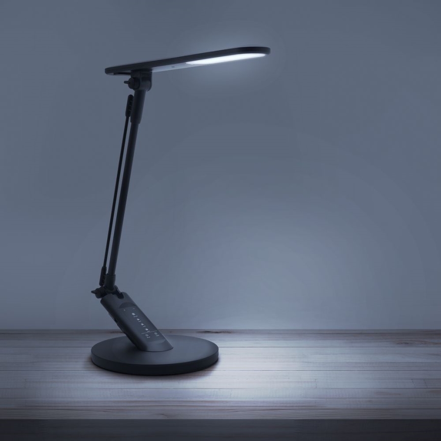 Candeeiro de mesa táctil LED com regulação OPTIMUM LED/7W/230V USB 3000/4000/6000K preto