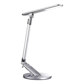 Candeeiro de mesa táctil LED com regulação OPTIMUM LED/7W/230V USB 3000/4000/6000K prateado