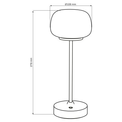 Candeeiro de mesa táctil LED com regulação RIMINI LED/2W/5V USB 2000 mAh cromado mate/branco