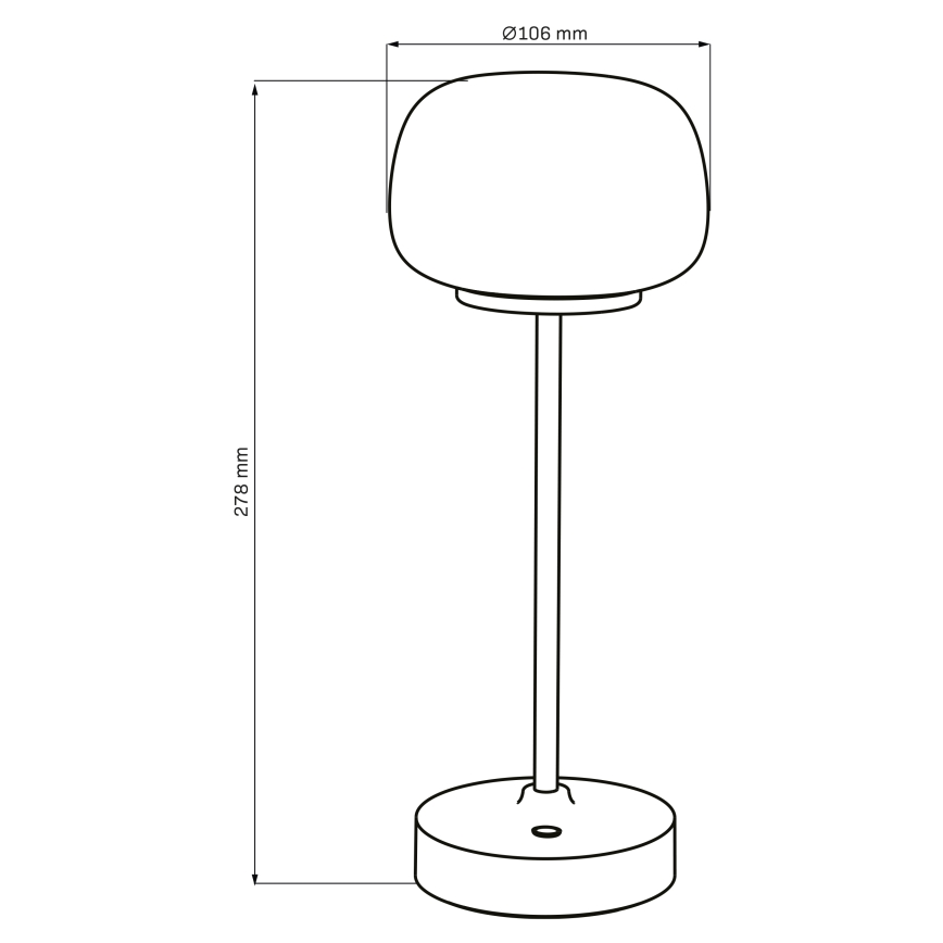 Candeeiro de mesa táctil LED com regulação RIMINI LED/2W/5V USB 2000 mAh cromado mate/branco