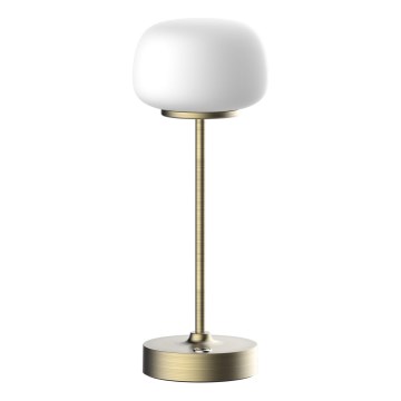 Candeeiro de mesa táctil LED com regulação RIMINI LED/2W/5V USB 2000 mAh dourado/branco